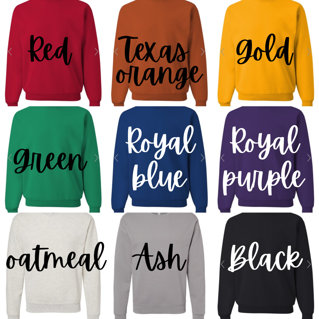 Color Block School Spirit Crewneck