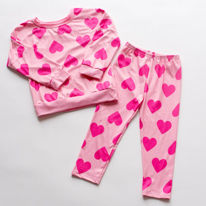 Pink Hearts Lounge Set