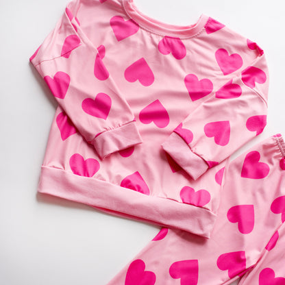 Pink Hearts Lounge Set