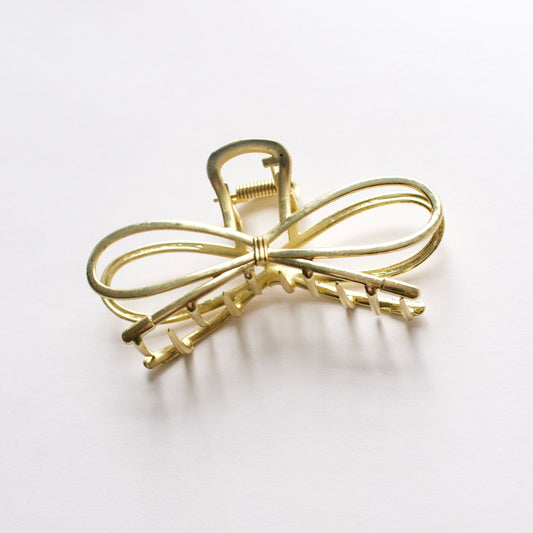 Gold Bow Claw Clip