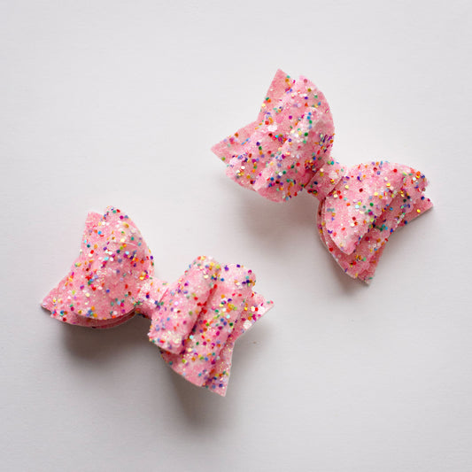 2.75" Pigtail Set - Confetti Glitter