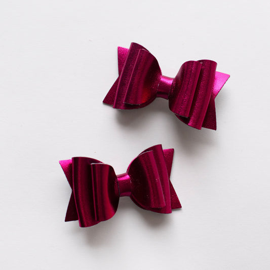 2.75" Pigtail Set - Pink Metallic
